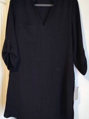 Nordstrom Lush Black V-Neck Tunic Dress